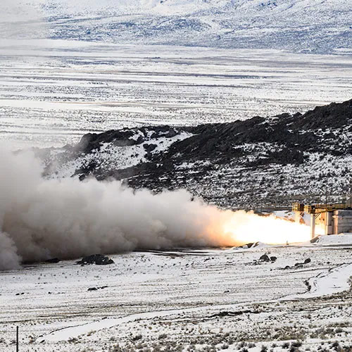 rocket test in mountains